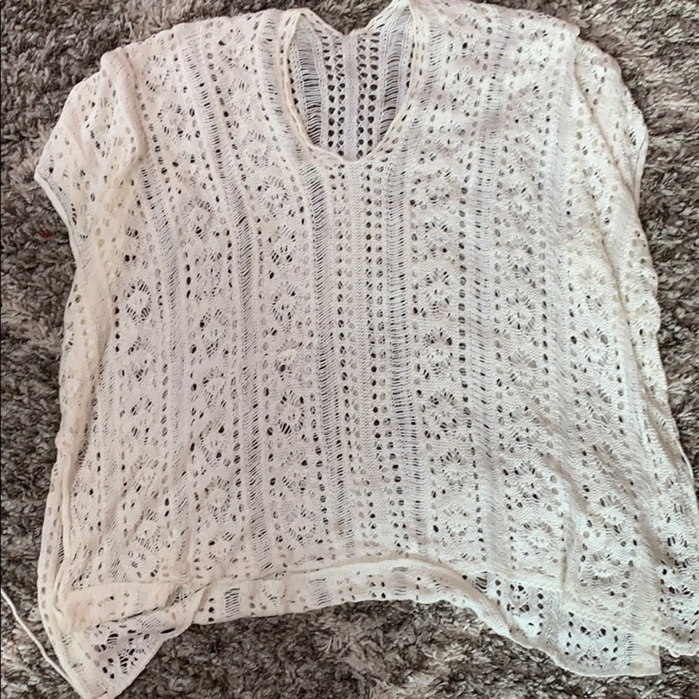 White bathing suit coverup